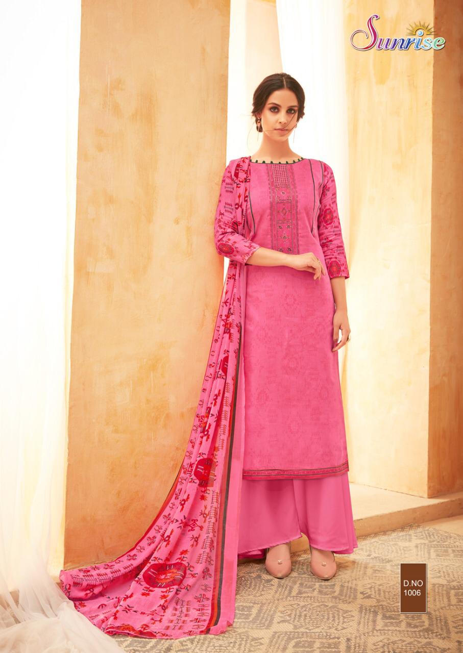 Sakhiya By Sunrise Creation 1001 To 1010 Series Beautiful Suits Colorful Stylish Fancy Colorful Casual Wear & Ethnic Wear Jam Satin Embroidery Work Dresses At Wholesale Price