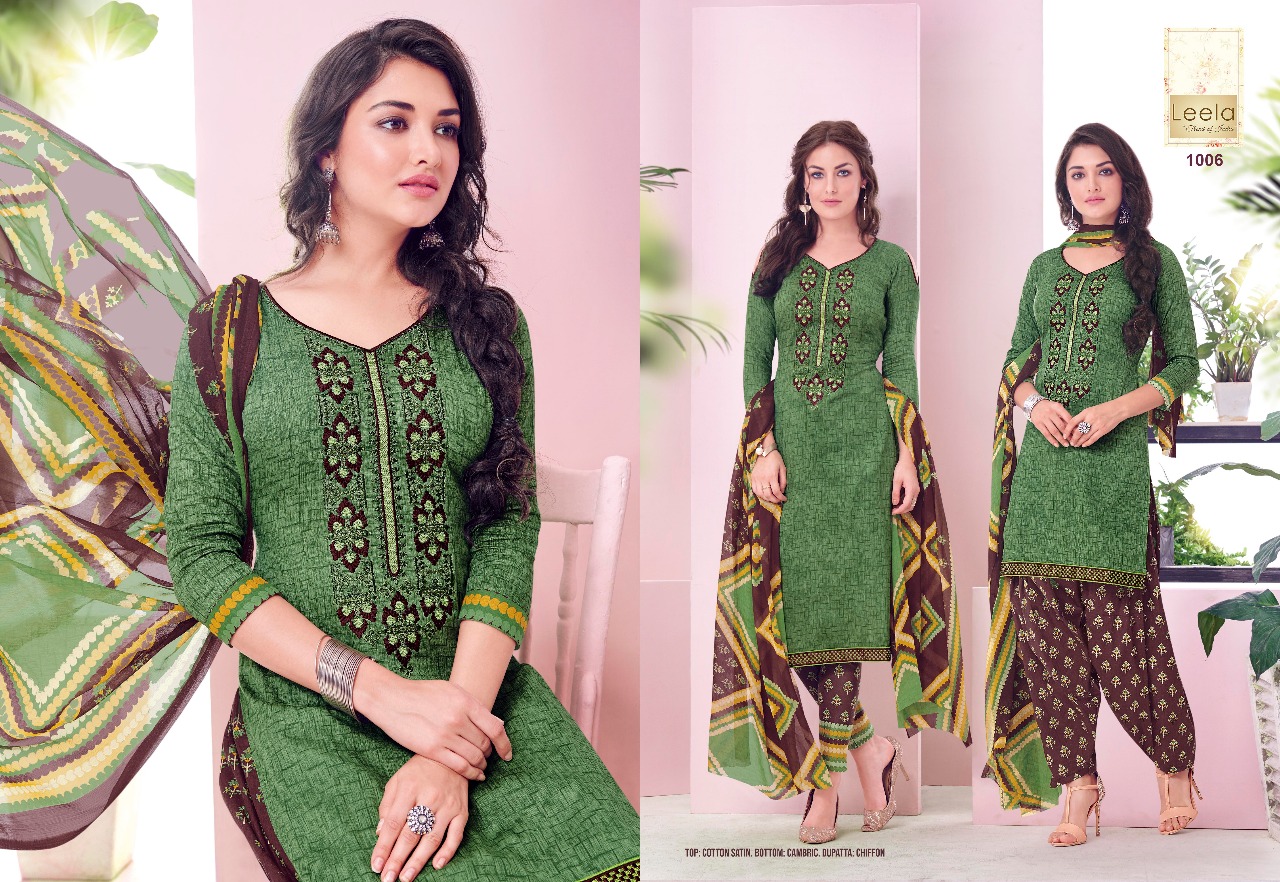 Saloni By Leela 1001 To 1006 Series Beautiful Stylish Fancy Colorful Casual Wear & Ethnic Wear Cotton Satin Printed Dresses At Wholesale Price