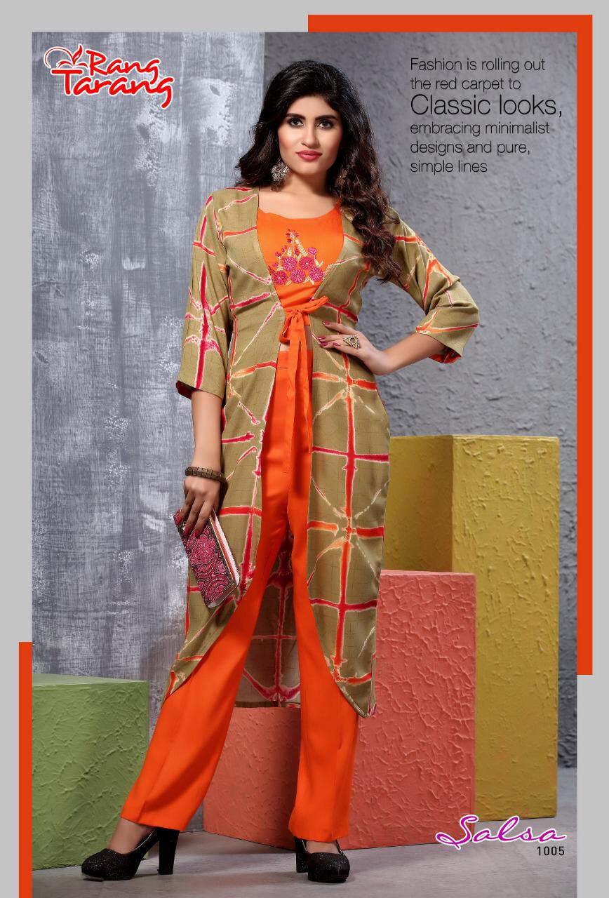 Salsa Vol-2 By Tarang 1001 To 1010 Series Stylish Fancy Beautiful Colorful Casual Wear & Ethnic Wear Rayon Printed Kurtis With Pant At Wholesale Price