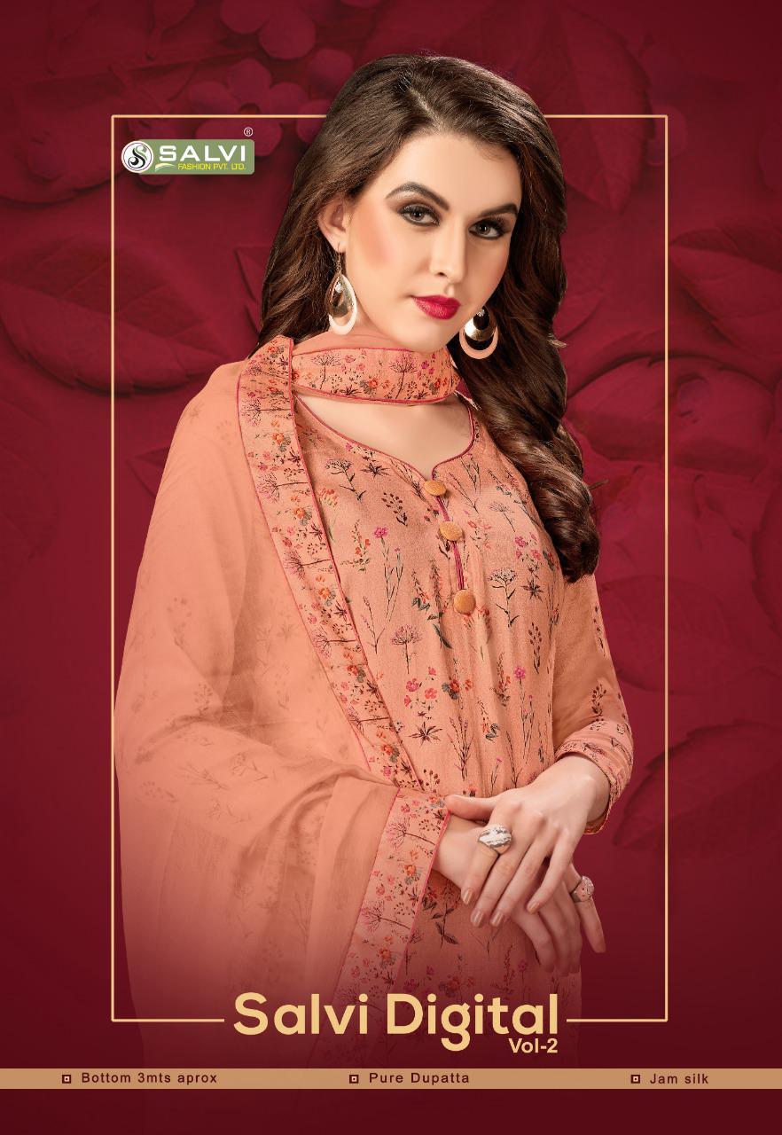 Salvi Digital Vol-2 By Supriya Fashion 2001 To 2009 Series Indian Traditional Wear Collection Beautiful Stylish Fancy Colorful Party Wear & Wear Pure Jam Digital Printed Dress At Wholesale Price
