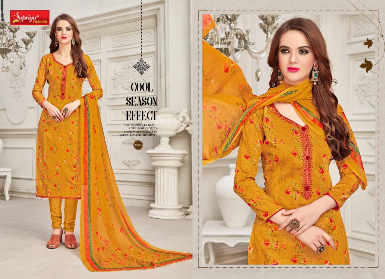 Sameera Vol-23 By Supriya Fashion 23001 To 23010 Series Beautiful Suits Stylish Fancy Colorful Party Wear & Ethnic Wear Glace Cotton With Embroidery Dresses At Wholesale Price