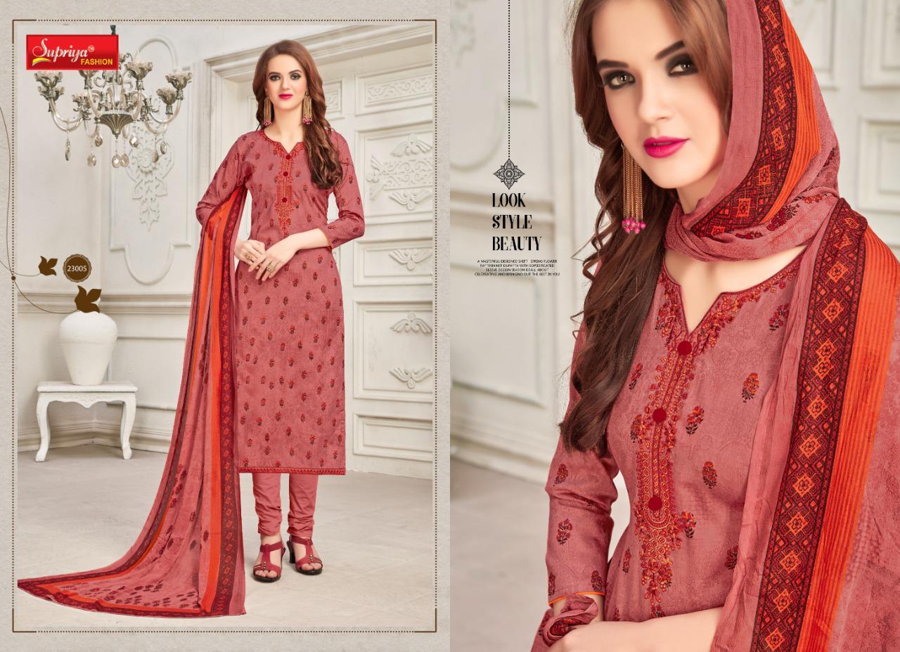 Sameera Vol-23 By Supriya Fashion 23001 To 23010 Series Beautiful Suits Stylish Fancy Colorful Party Wear & Ethnic Wear Glace Cotton With Embroidery Dresses At Wholesale Price