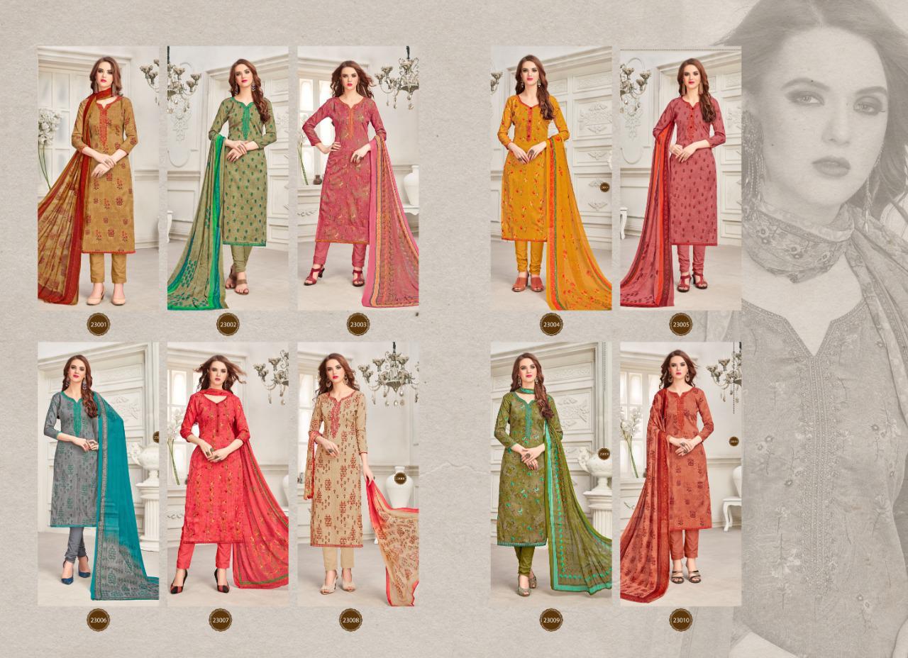 Sameera Vol-23 By Supriya Fashion 23001 To 23010 Series Beautiful Suits Stylish Fancy Colorful Party Wear & Ethnic Wear Glace Cotton With Embroidery Dresses At Wholesale Price