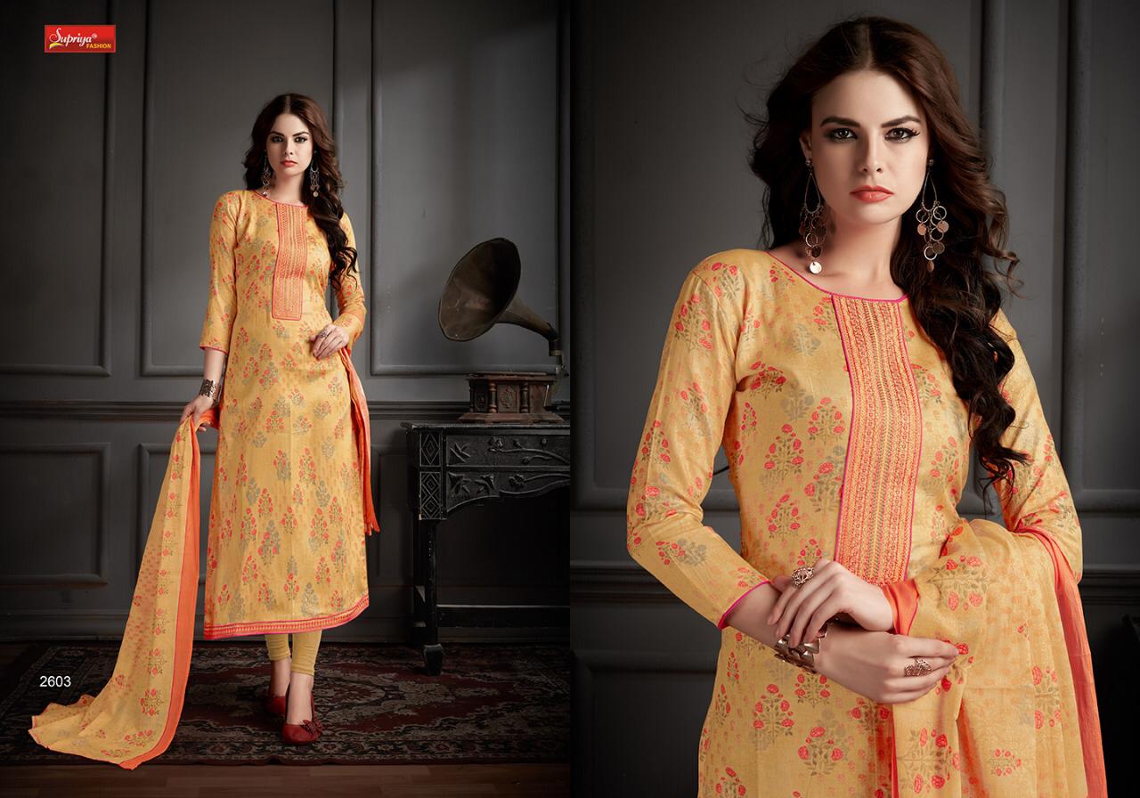 Sameera Vol-26 By Supriya Fashion 2601 To 2610 Series Beautiful Stylish Designer Printed And Embroidered Party Wear Occasional Wear Glace Cotton Printed With Embroidery Dresses At Wholesale Price