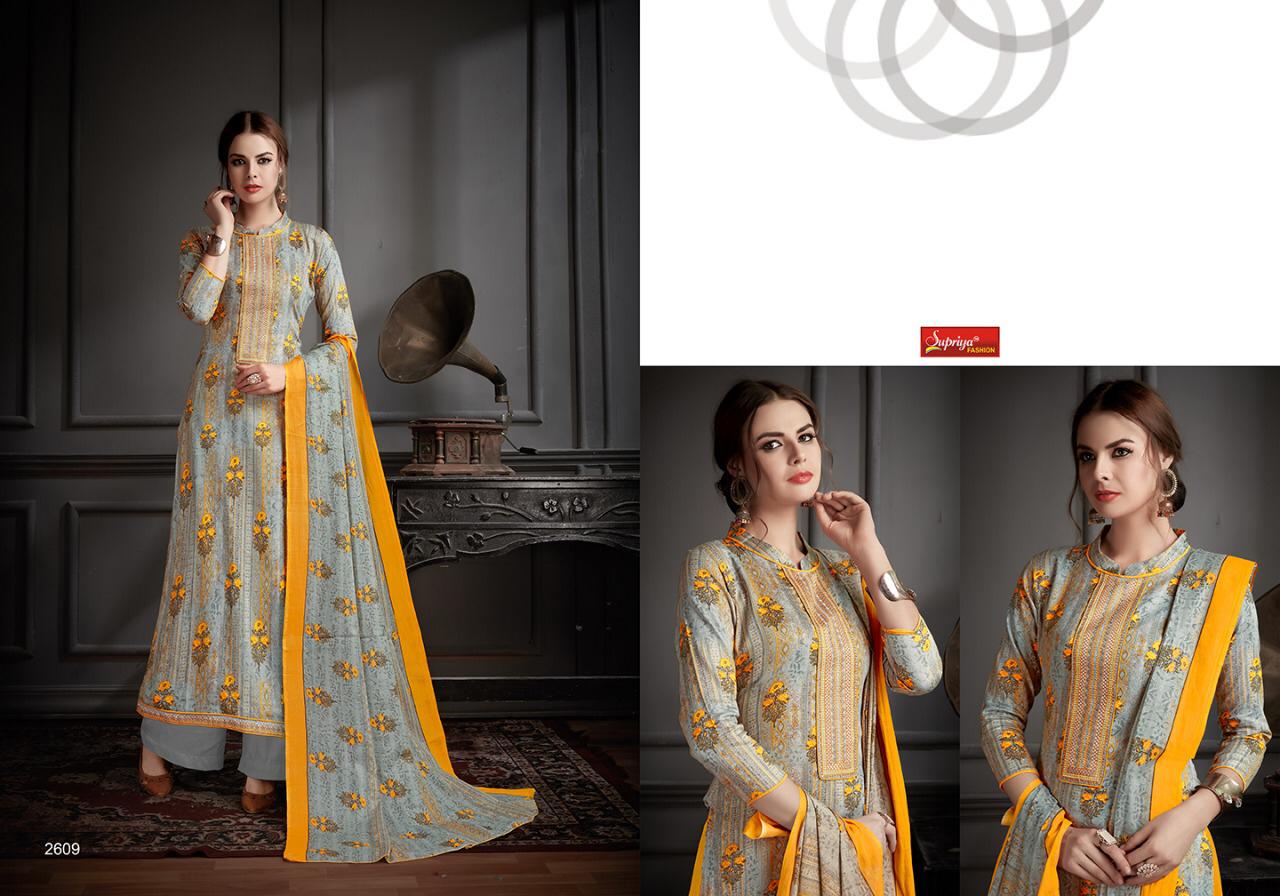 Sameera Vol-26 By Supriya Fashion 2601 To 2610 Series Beautiful Stylish Designer Printed And Embroidered Party Wear Occasional Wear Glace Cotton Printed With Embroidery Dresses At Wholesale Price
