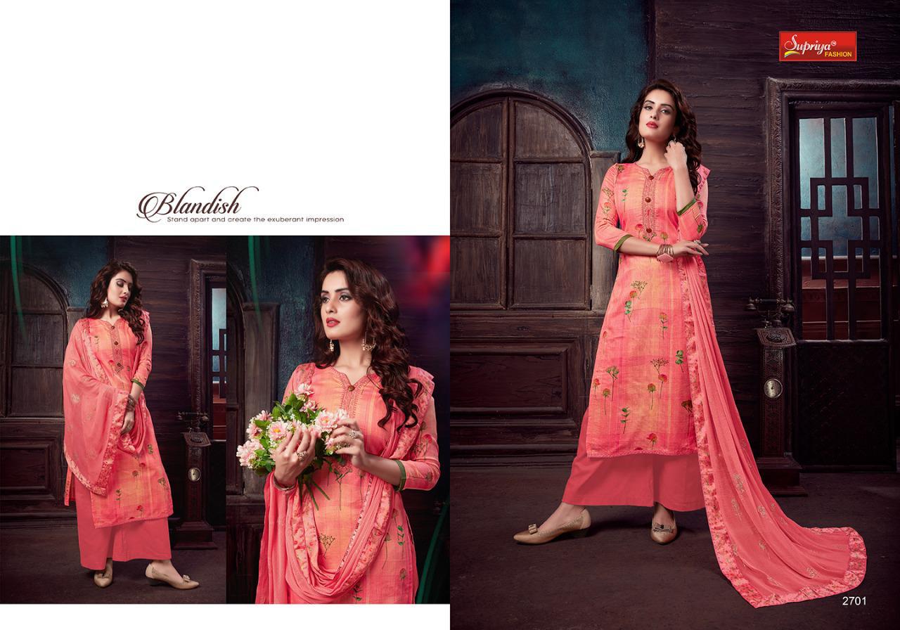 Sameera Vol-27 By Supriya Fashion 2701 To 2710 Series Beautiful Stylish Designer Printed And Embroidered Party Wear Occasional Wear Glace Cotton With Embroidery Dresses At Wholesale Price