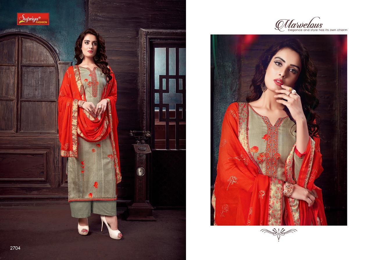 Sameera Vol-27 By Supriya Fashion 2701 To 2710 Series Beautiful Stylish Designer Printed And Embroidered Party Wear Occasional Wear Glace Cotton With Embroidery Dresses At Wholesale Price