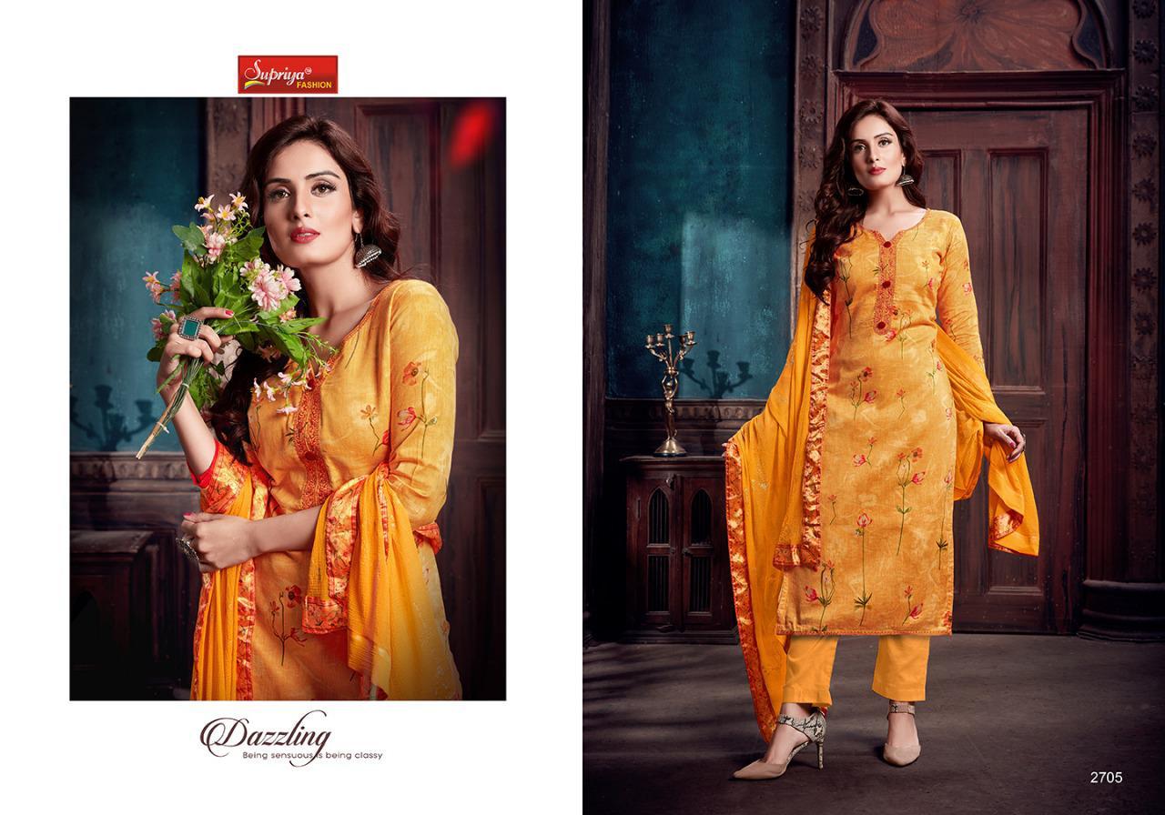 Sameera Vol-27 By Supriya Fashion 2701 To 2710 Series Beautiful Stylish Designer Printed And Embroidered Party Wear Occasional Wear Glace Cotton With Embroidery Dresses At Wholesale Price