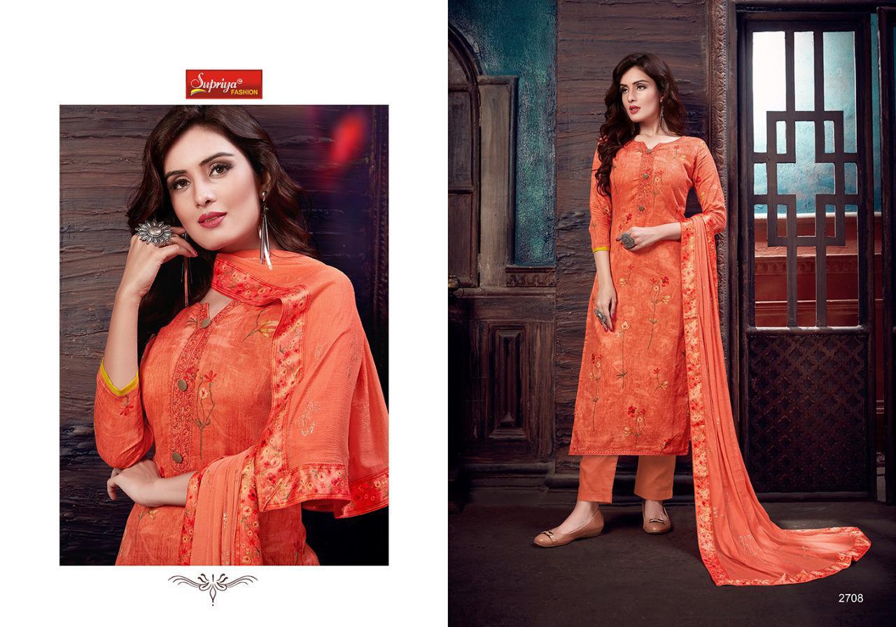 Sameera Vol-27 By Supriya Fashion 2701 To 2710 Series Beautiful Stylish Designer Printed And Embroidered Party Wear Occasional Wear Glace Cotton With Embroidery Dresses At Wholesale Price