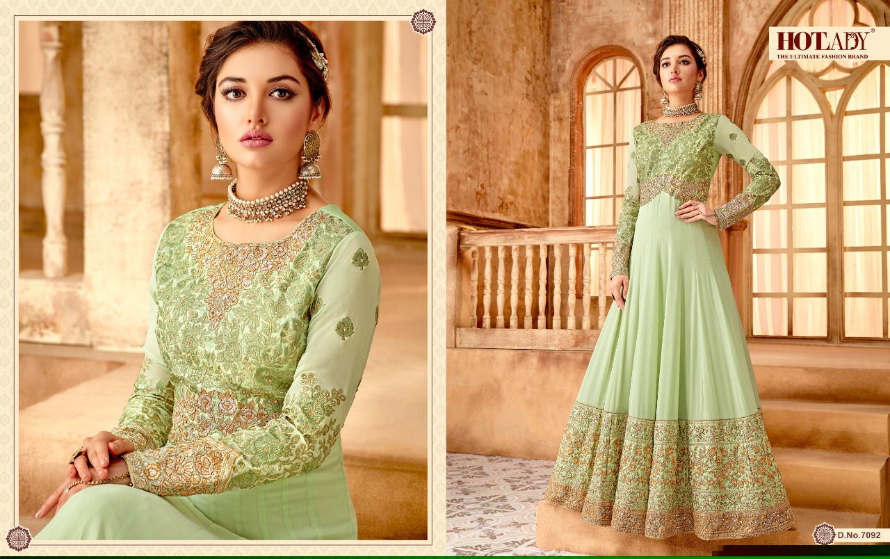 Sameera By Hot Lady 7091 To 7095 Series Beautiful Anarkali Embroidered Designer Stylish Colorful Ethnic Party Wear Occasional Wear Traditional Wear Velvet/georgette Dresses At Wholesale Price