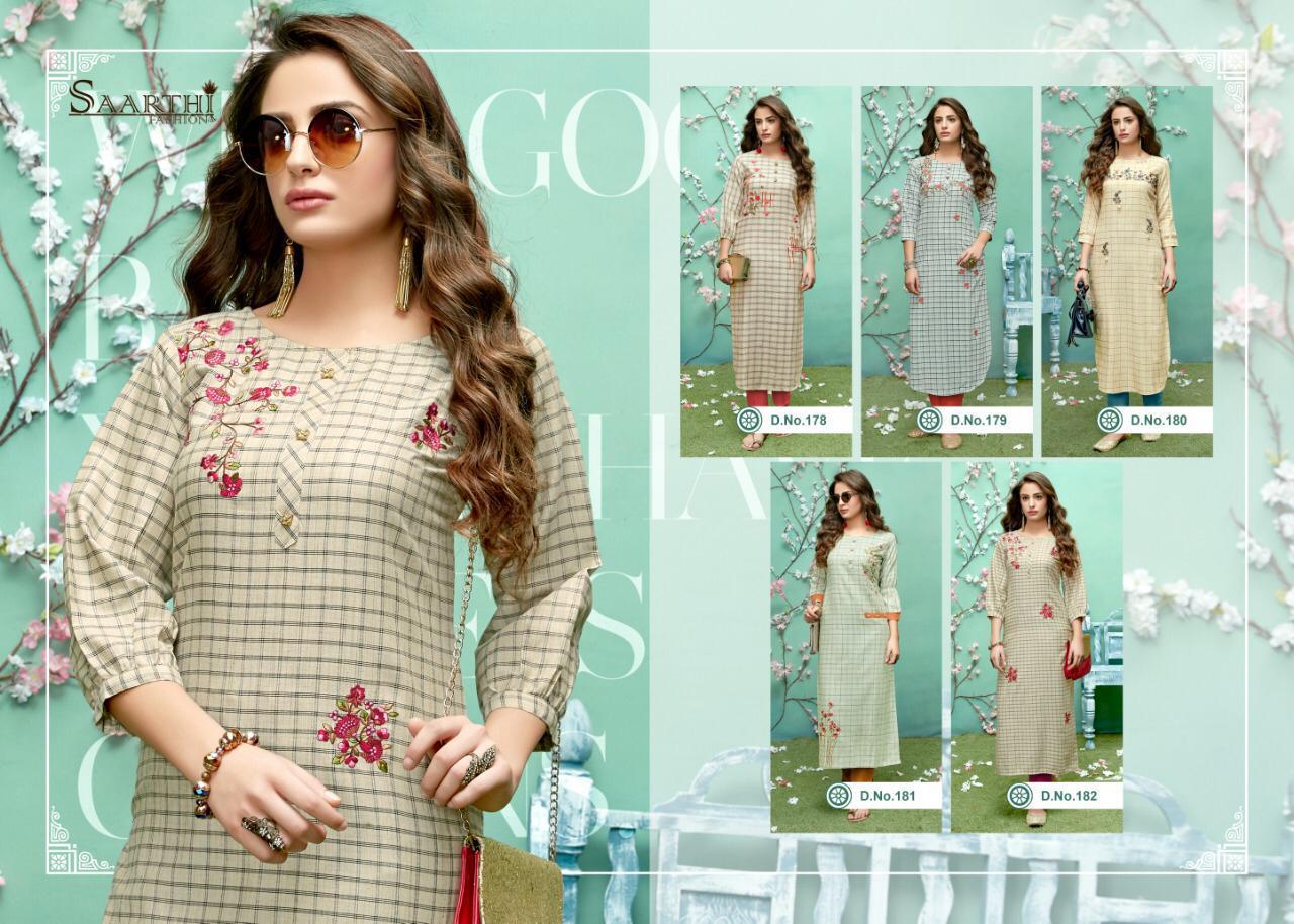 Sameera By Saarthi Fashion 178 To 182 Series Beautiful Colorful Stylish Fancy Casual Wear & Ethnic Wear & Ready To Wear Silk Slub Printed Kurtis At Wholesale Price