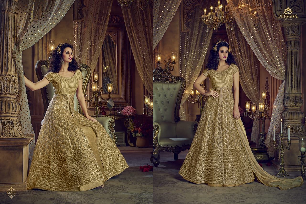 Sampann-2 By Nirvana Fashion 5201 To 5208 Series Bridal Wear Collection Designer Colorful Stylish Fancy Beautiful Party Wear & Occasional Wear Net & Silk Embroidered Dresses At Wholesale Price