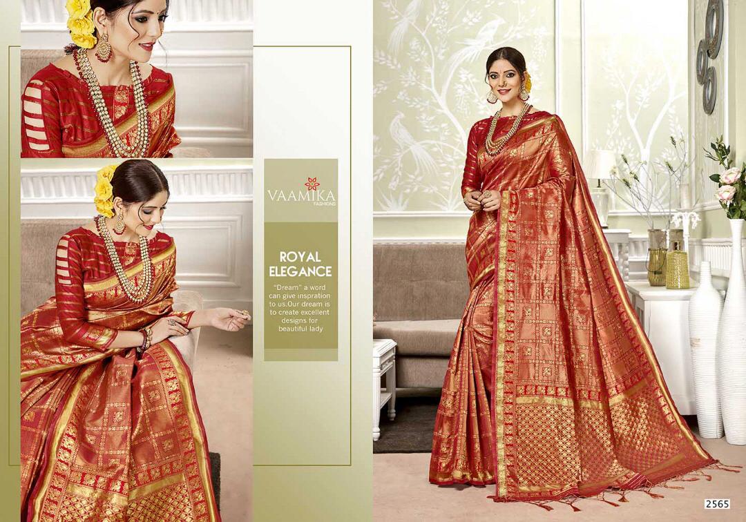 Samprada Silk By Vaamika Fashion 2561 To 2570 Series Designer Beautiful Wedding Collection Colorful Fancy Party Wear & Occasional Wear Silk Sarees At Wholesale Price