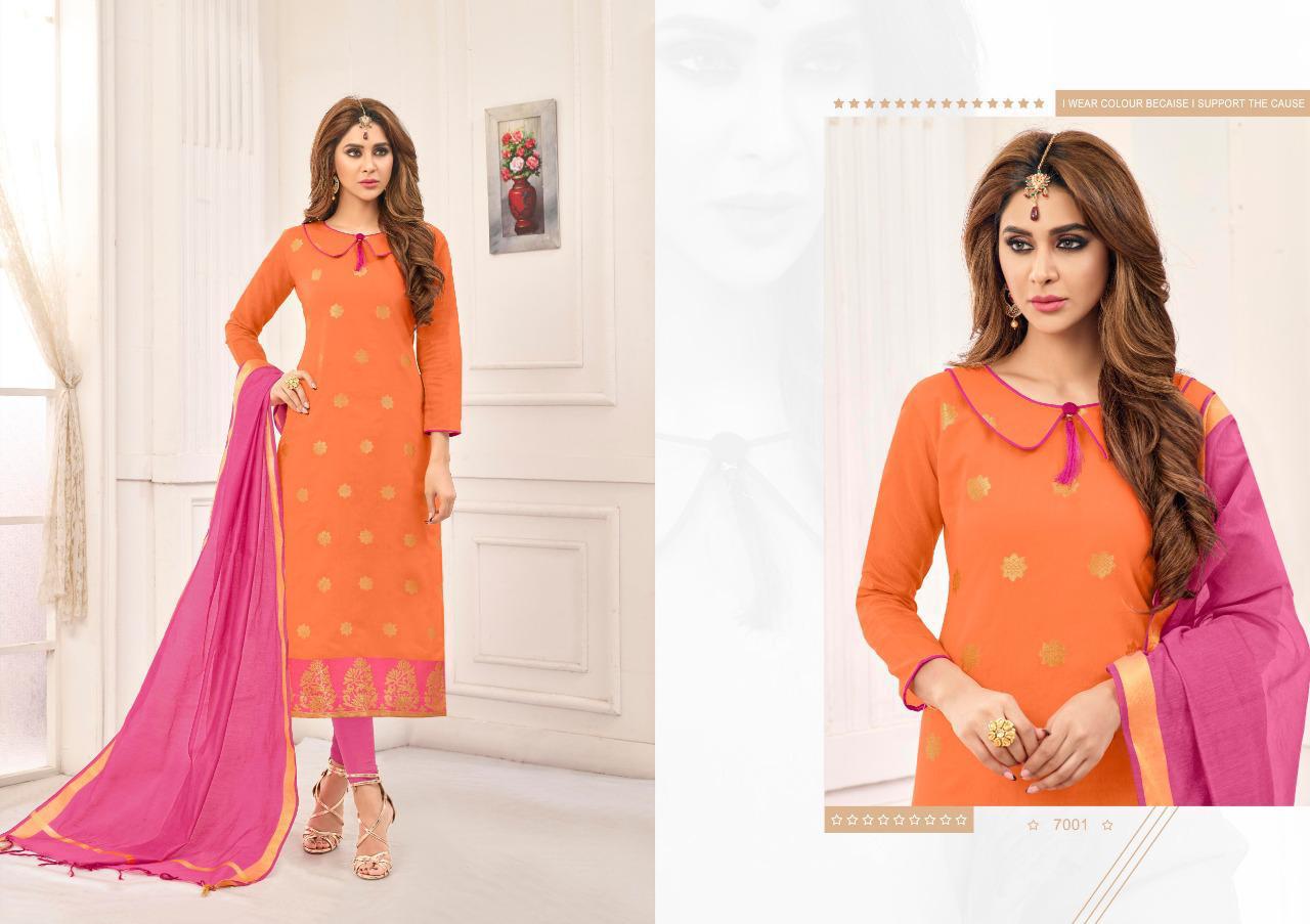 Samudrika Vol-7 By Amrut Varsha Creation 7001 To 7012 Series Beautiful Suits Colorful Stylish Fancy Colorful Casual Wear & Ethnic Wear Banarasi Jacquard Printed Dresses At Wholesale Price