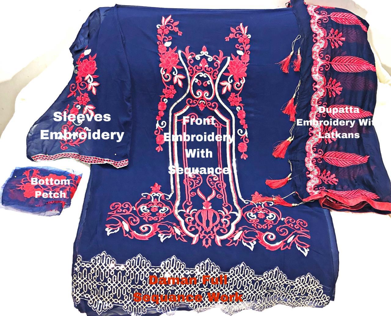Sanaa 09 By Fashid Wholesale 09 Beautiful Pakistani Suit Colorful Stylish Fancy Casual Wear & Ethnic Wear & Ready To Wear Faux Georgette Embroidered Dresses At Wholesale Price