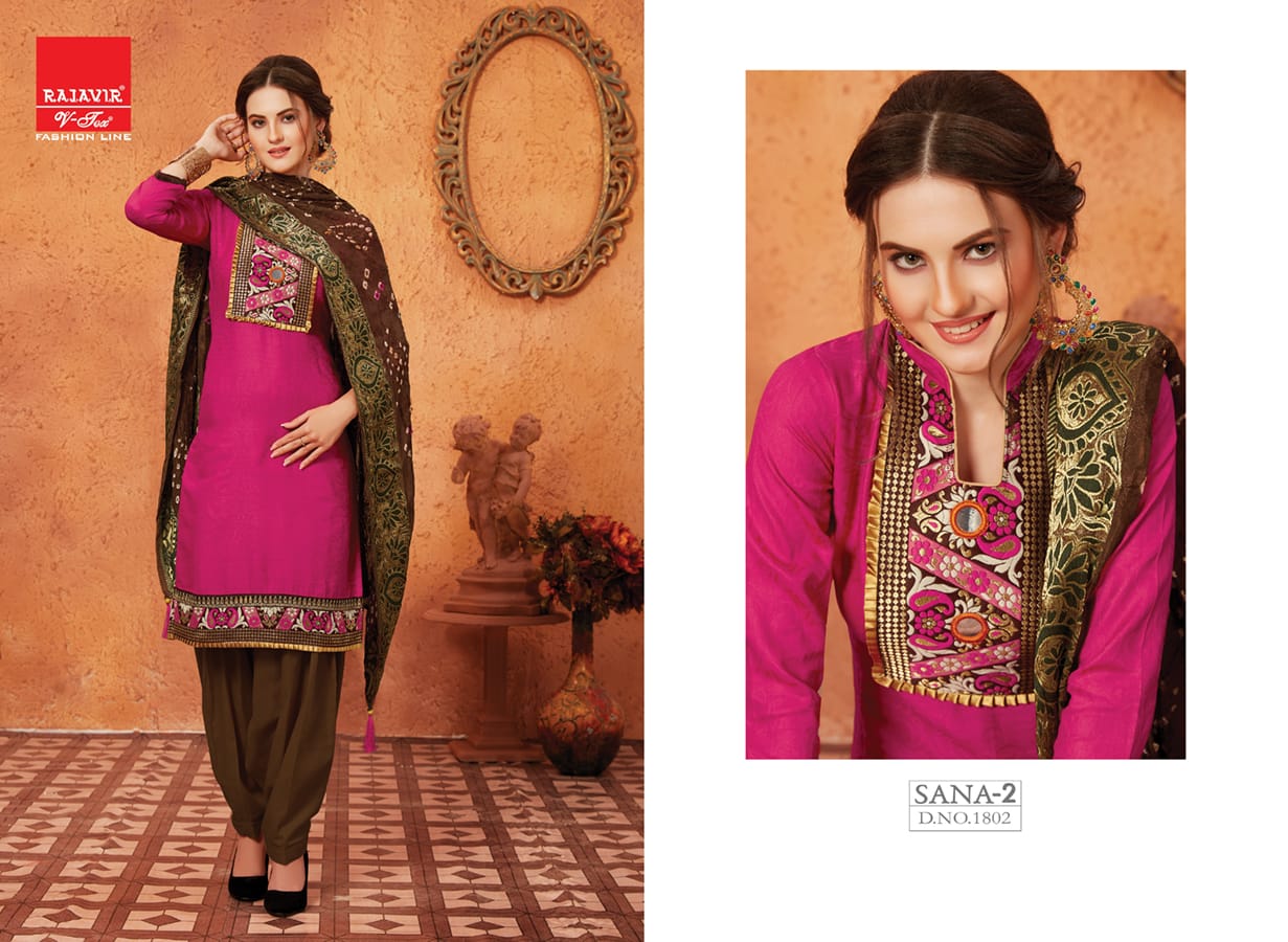 Sana Vol-2 By Rajavir Fashion Line 1800 To 1807 Series Beautiful Stylish Designer Embroidered Party Wear Glace Cotton Embroidered Dresses At Wholesale Price