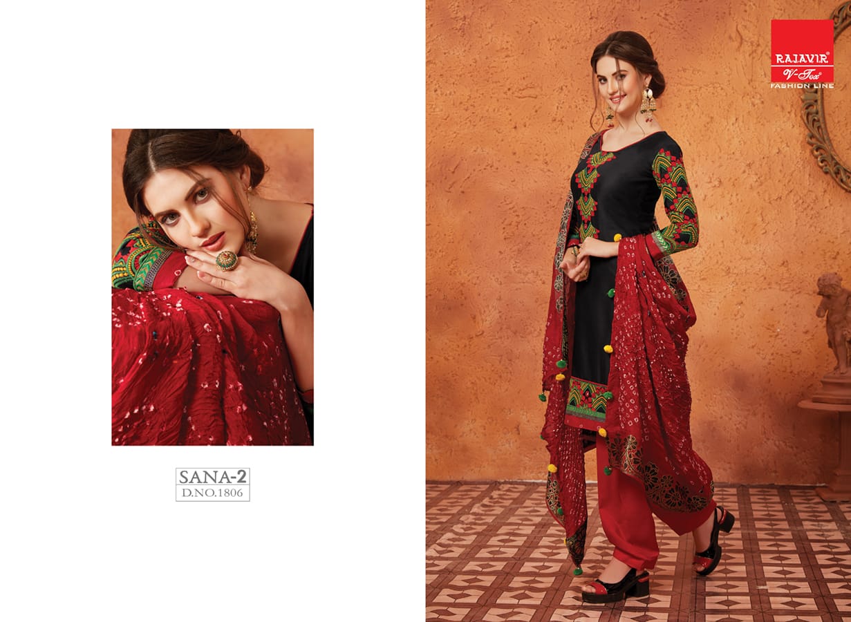 Sana Vol-2 By Rajavir Fashion Line 1800 To 1807 Series Beautiful Stylish Designer Embroidered Party Wear Glace Cotton Embroidered Dresses At Wholesale Price