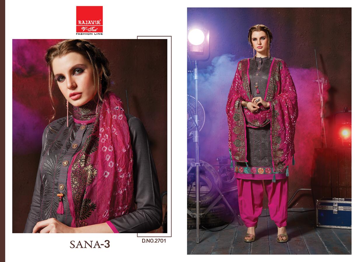 Sana Vol-3 By Rajavir Fashion Line 2701 To 2709 Series Beautiful Stylish Designer Embroidered Party Wear Glace Cotton Embroidered Dresses At Wholesale Price