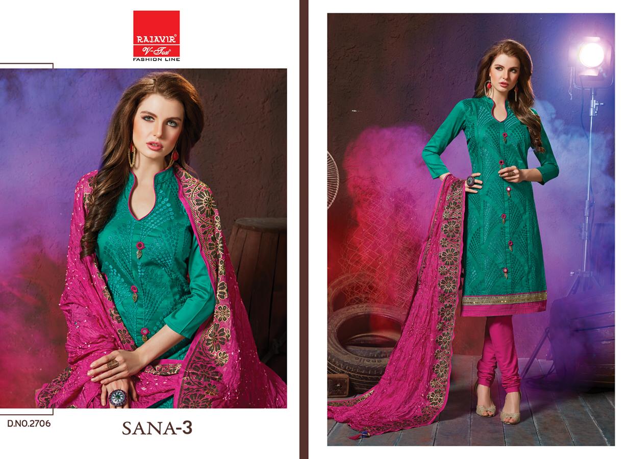Sana Vol-3 By Rajavir Fashion Line 2701 To 2709 Series Beautiful Stylish Designer Embroidered Party Wear Glace Cotton Embroidered Dresses At Wholesale Price
