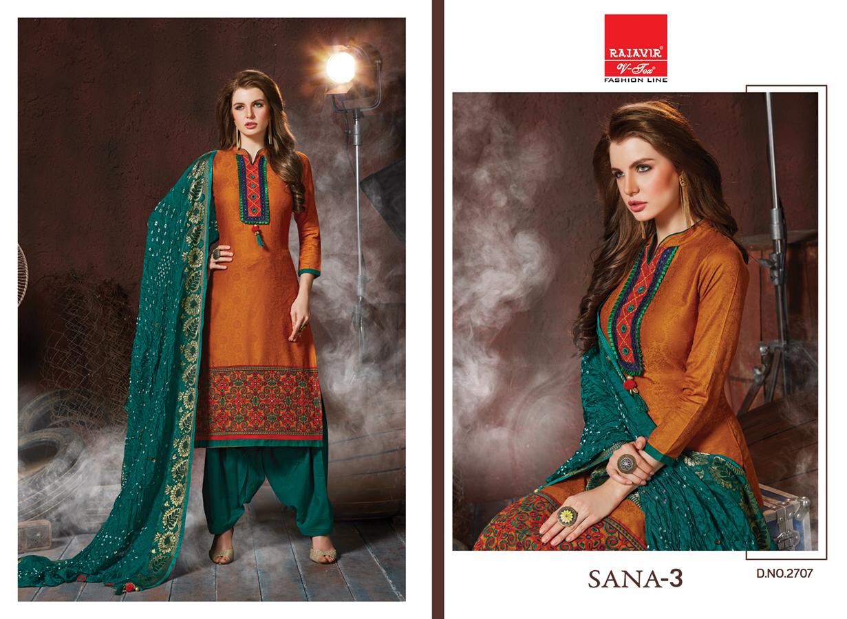 Sana Vol-3 By Rajavir Fashion Line 2701 To 2709 Series Beautiful Stylish Designer Embroidered Party Wear Glace Cotton Embroidered Dresses At Wholesale Price