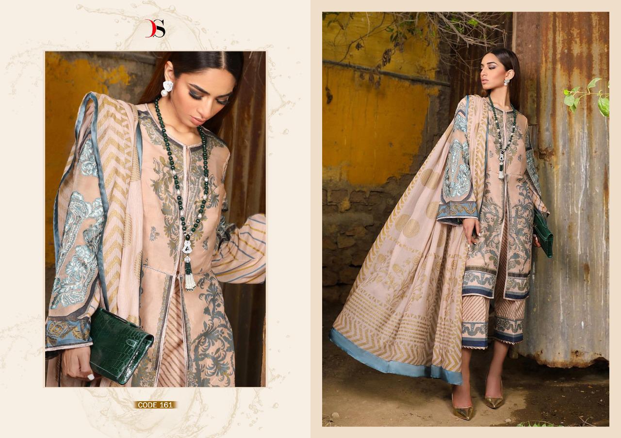 Sana Safinaz Kurnool Collection-19 By Deepy Suits 161 To 167 Series Designer Pakistani Suits Colorful Stylish Fancy Beautiful Collection Casual Wear & Ethnic Wear Pure Cotton Print With Gold Embroidered Dresses At Wholesale Price