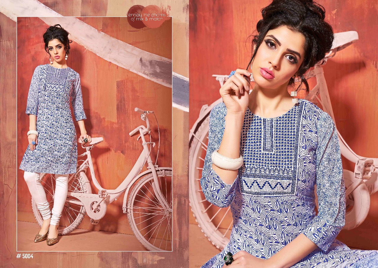 Sandy Vol-5 By Sweety Fashion 5001 To 5012 Series Stylish Fancy Colorful Beautiful Summer Collection Casual Wear & Ethnic Wear Cotton Printed Kurtis At Wholesale Price