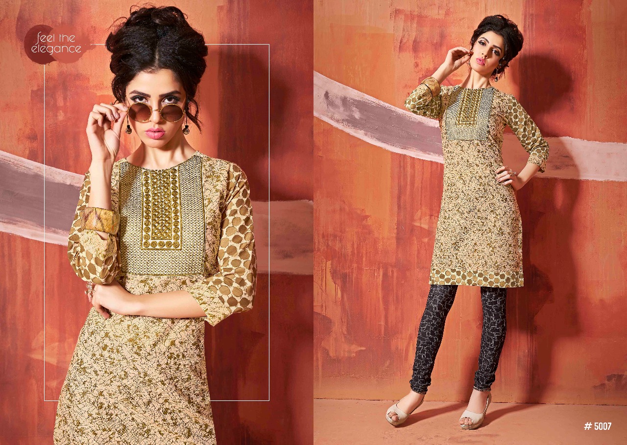 Sandy Vol-5 By Sweety Fashion 5001 To 5012 Series Stylish Fancy Colorful Beautiful Summer Collection Casual Wear & Ethnic Wear Cotton Printed Kurtis At Wholesale Price