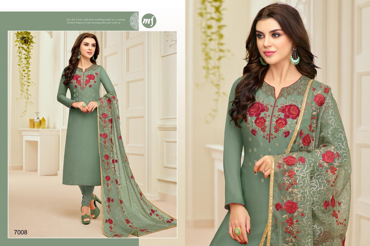 Sangini By Mahaveer Fashion 7002 To 7008 Series Beautiful Suits Colorful Stylish Fancy Casual Wear & Ethnic Wear Pure Upada Silk Embroidered Dresses At Wholesale Price