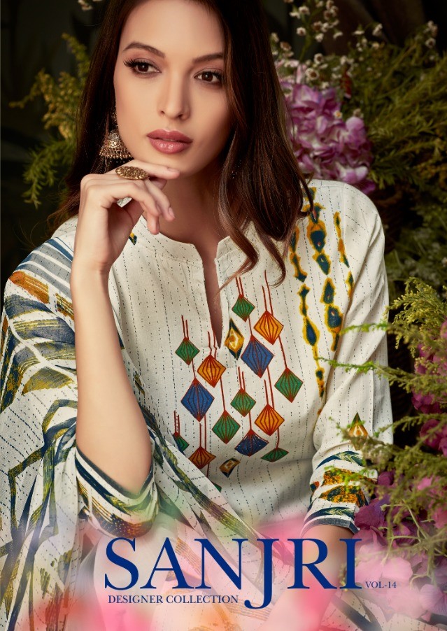 Sanjri Vol-14 By Ritu International 1001 To 1010 Beautiful Suits Stylish Colorful Fancy Casual Wear & Ethnic Wear Pure Glace Cotton Printed Dresses At Wholesale Price