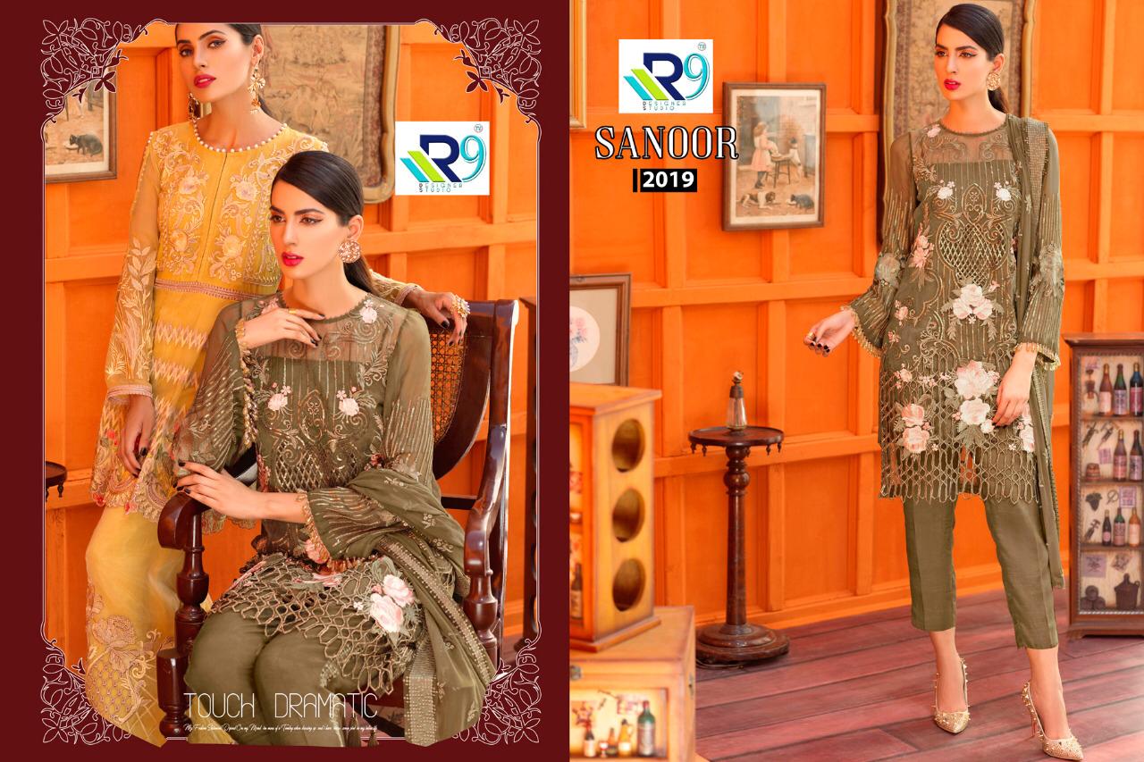 Sanoor By R9 2017 To 2022 Series Beautiful Pakistani Suits Stylish Fancy Colorful Party Wear & Ethnic Wear Georgette With Heavy Embroidered Dresses At Wholesale Price