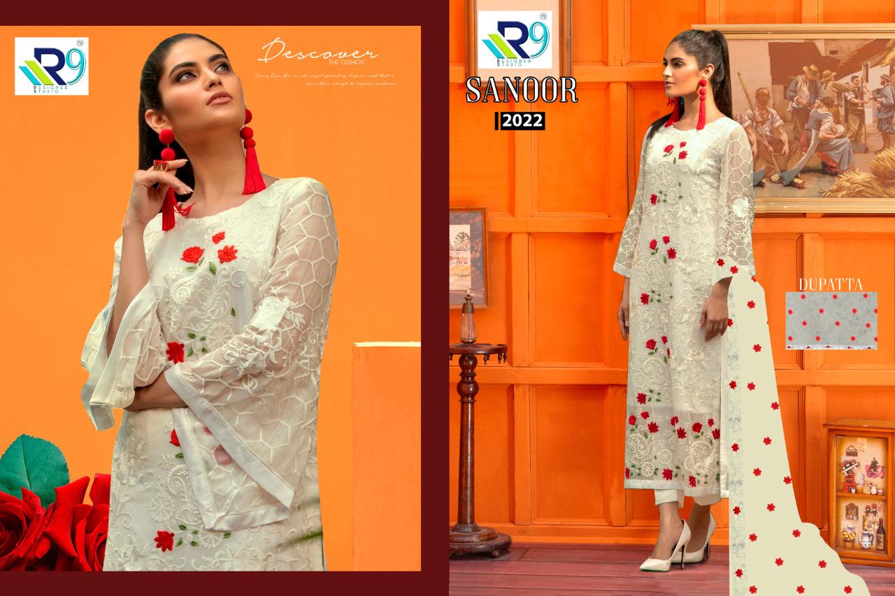 Sanoor By R9 2017 To 2022 Series Beautiful Pakistani Suits Stylish Fancy Colorful Party Wear & Ethnic Wear Georgette With Heavy Embroidered Dresses At Wholesale Price