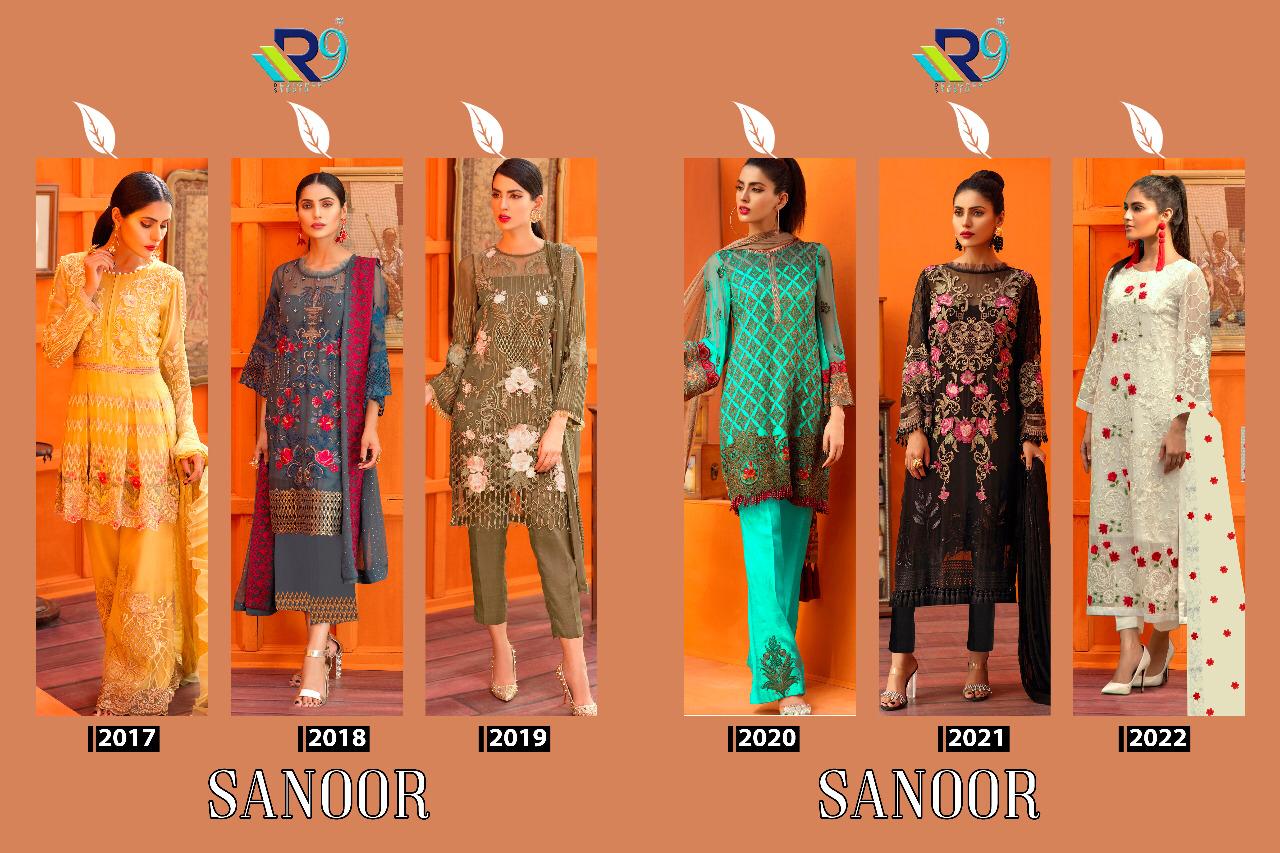 Sanoor By R9 2017 To 2022 Series Beautiful Pakistani Suits Stylish Fancy Colorful Party Wear & Ethnic Wear Georgette With Heavy Embroidered Dresses At Wholesale Price