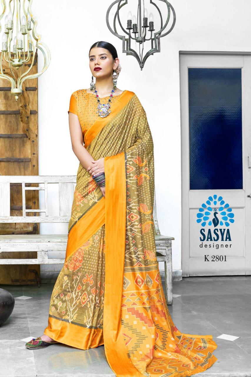 Sanwari Silk By Sasya Designer 2801 To 2816 Series Indian Traditional Wear Collection Beautiful Stylish Fancy Colorful Party Wear & Occasional Wear Exclusive Two Tone Printed Sarees At Wholesale Price