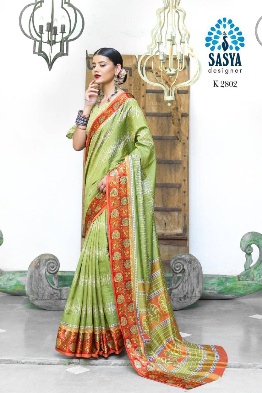 Sanwari Silk By Sasya Designer 2801 To 2816 Series Indian Traditional Wear Collection Beautiful Stylish Fancy Colorful Party Wear & Occasional Wear Exclusive Two Tone Printed Sarees At Wholesale Price