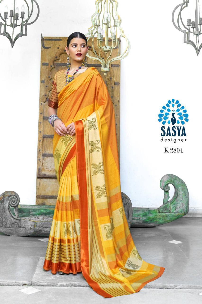 Sanwari Silk By Sasya Designer 2801 To 2816 Series Indian Traditional Wear Collection Beautiful Stylish Fancy Colorful Party Wear & Occasional Wear Exclusive Two Tone Printed Sarees At Wholesale Price