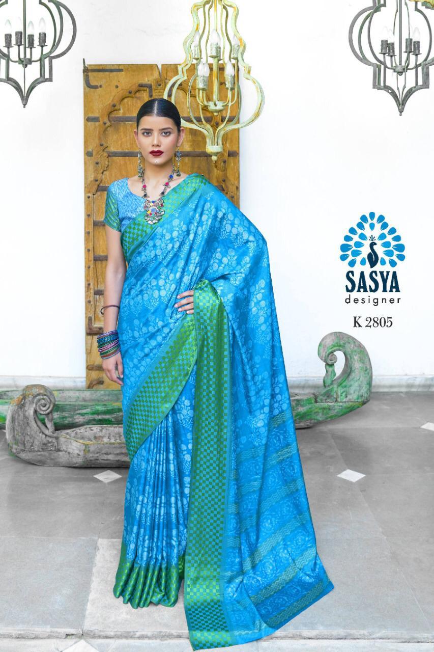 Sanwari Silk By Sasya Designer 2801 To 2816 Series Indian Traditional Wear Collection Beautiful Stylish Fancy Colorful Party Wear & Occasional Wear Exclusive Two Tone Printed Sarees At Wholesale Price