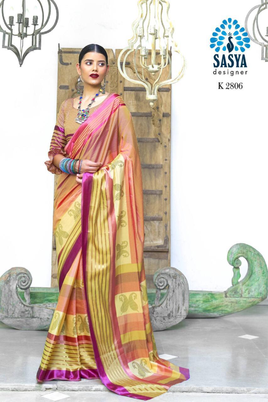 Sanwari Silk By Sasya Designer 2801 To 2816 Series Indian Traditional Wear Collection Beautiful Stylish Fancy Colorful Party Wear & Occasional Wear Exclusive Two Tone Printed Sarees At Wholesale Price