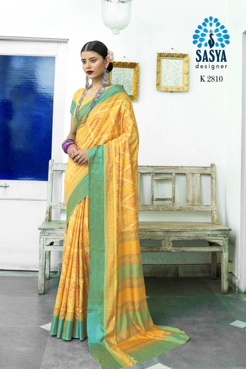Sanwari Silk By Sasya Designer 2801 To 2816 Series Indian Traditional Wear Collection Beautiful Stylish Fancy Colorful Party Wear & Occasional Wear Exclusive Two Tone Printed Sarees At Wholesale Price