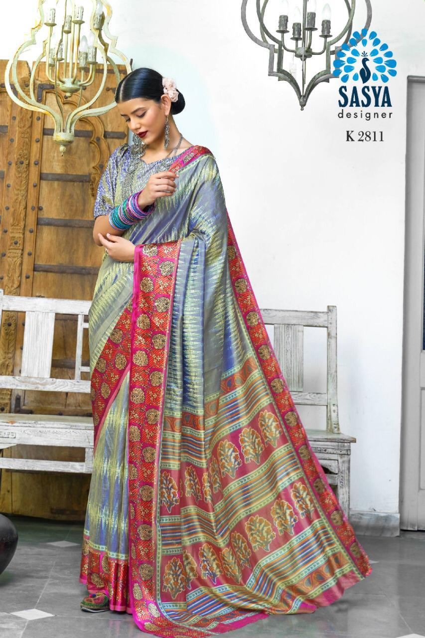 Sanwari Silk By Sasya Designer 2801 To 2816 Series Indian Traditional Wear Collection Beautiful Stylish Fancy Colorful Party Wear & Occasional Wear Exclusive Two Tone Printed Sarees At Wholesale Price