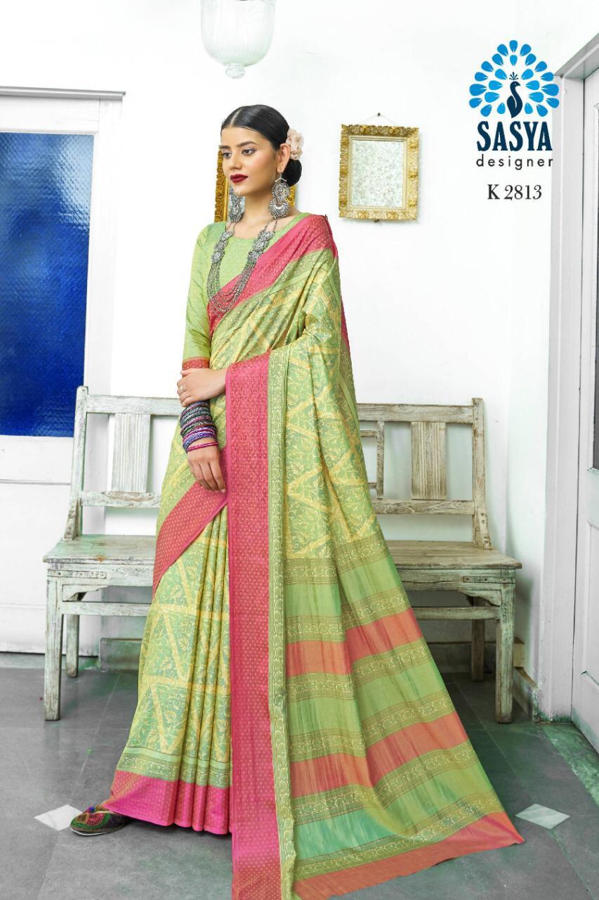 Sanwari Silk By Sasya Designer 2801 To 2816 Series Indian Traditional Wear Collection Beautiful Stylish Fancy Colorful Party Wear & Occasional Wear Exclusive Two Tone Printed Sarees At Wholesale Price