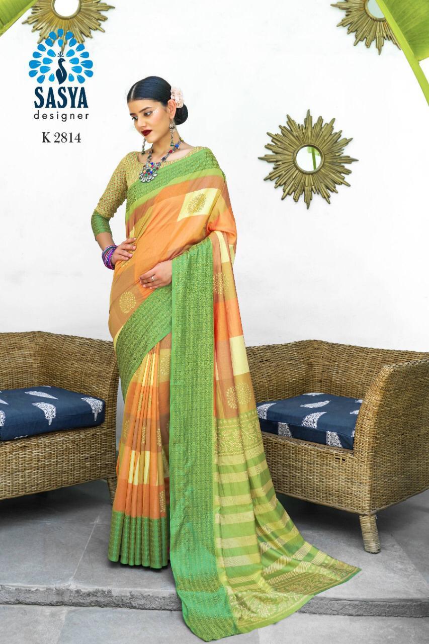Sanwari Silk By Sasya Designer 2801 To 2816 Series Indian Traditional Wear Collection Beautiful Stylish Fancy Colorful Party Wear & Occasional Wear Exclusive Two Tone Printed Sarees At Wholesale Price