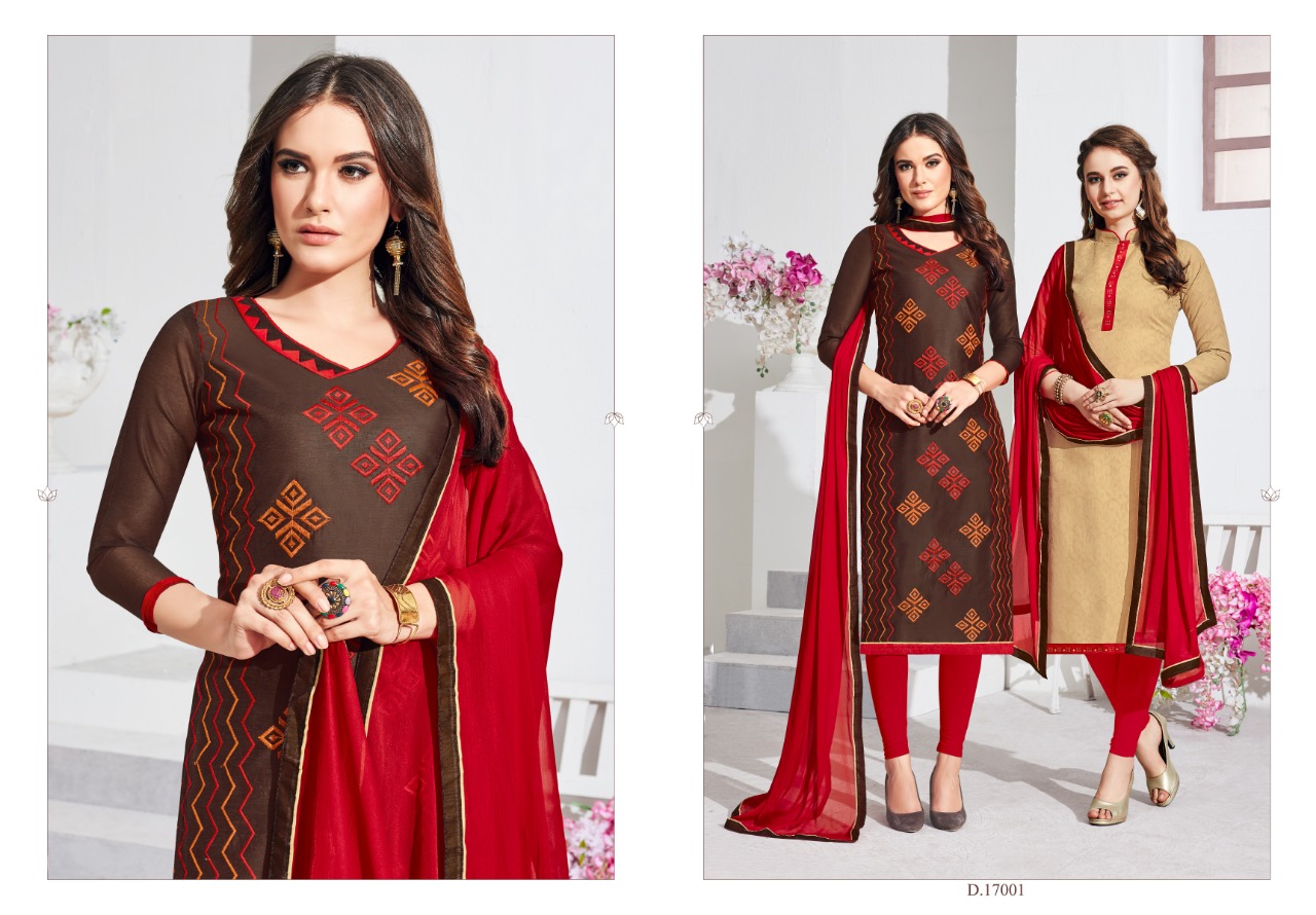 Sanwari Saloni Vol-6 By Assian Art 17001 To 17012 Series Indian Traditional Wear Collection Beautiful Stylish Fancy Colorful Party Wear & Occasional Wear Heavy Chanderi With Embroidery Work Dress At Wholesale Price