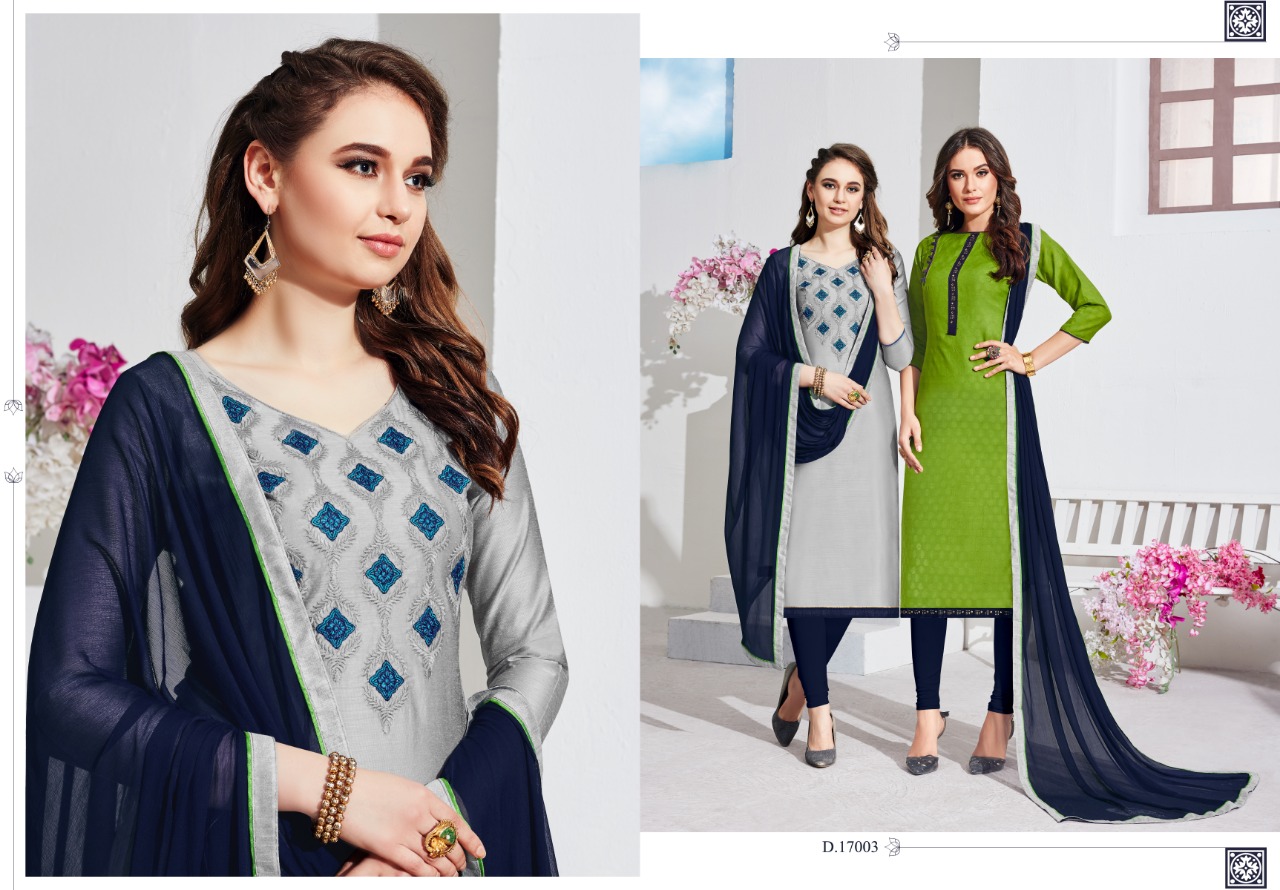Sanwari Saloni Vol-6 By Assian Art 17001 To 17012 Series Indian Traditional Wear Collection Beautiful Stylish Fancy Colorful Party Wear & Occasional Wear Heavy Chanderi With Embroidery Work Dress At Wholesale Price