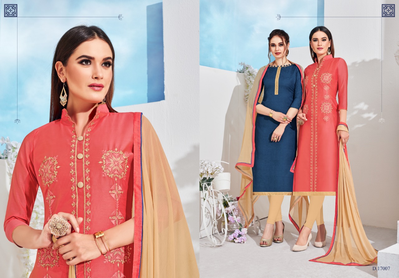 Sanwari Saloni Vol-6 By Assian Art 17001 To 17012 Series Indian Traditional Wear Collection Beautiful Stylish Fancy Colorful Party Wear & Occasional Wear Heavy Chanderi With Embroidery Work Dress At Wholesale Price