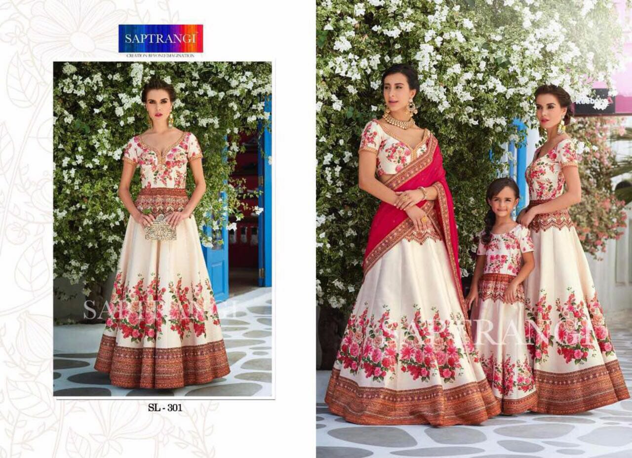 Saptrangi 301 Series By Saptrangi 301 To 311 Series Designer Wedding Collection Suits Beautiful Stylish Fancy Colorful Party Wear & Occasional Wear Net/georgette Embroidered Lehengas At Wholesale Price