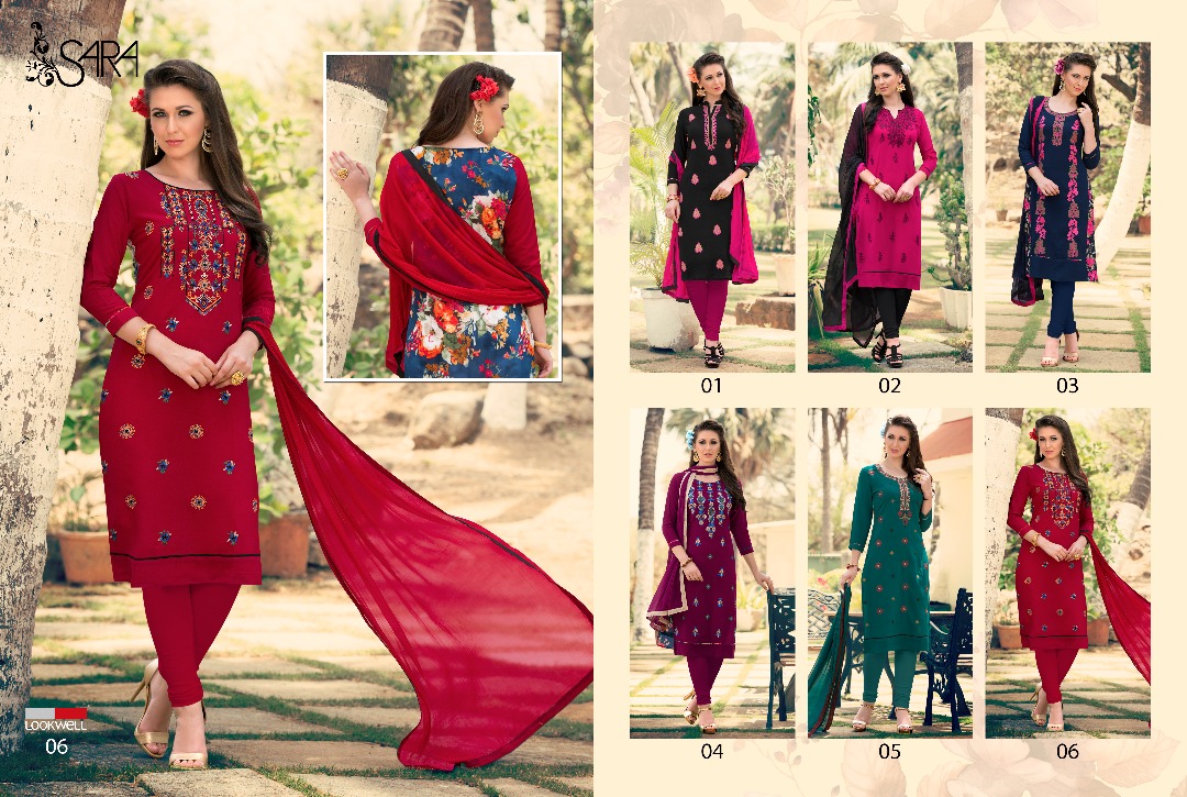 Sara By Lookwell 01 To 06 Series Beautiful Collection Suits Stylish Fancy Colorful Casual Wear & Ethnic Wear Cotton Embroidered Dresses At Wholesale Price