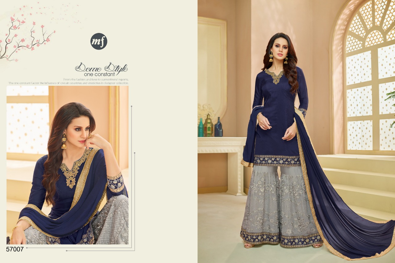 Sarara Vol-6 By Mahaveer Fashion 57006 To 57011 Series Beautiful Stylish Fancy Colorful Festive Collection Party Wear & Occasional Wear Upada Silk Embroidered Dresses At Wholesale Price
