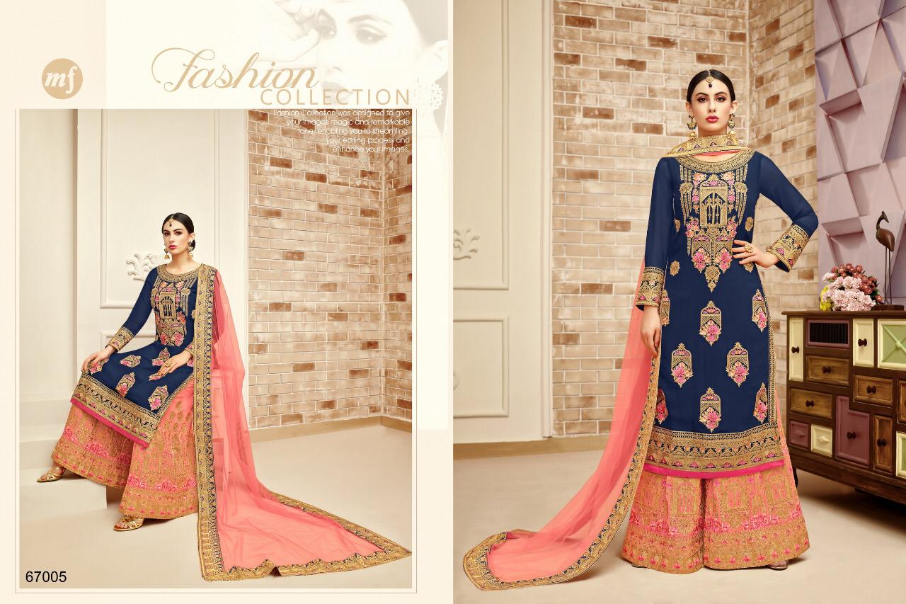 Sarara Vol-9 By Mahaveer Fashion 67005 To 67008 Series Designer Sharara Suits Collection Beautiful Stylish Fancy Colorful Party Wear & Occasional Wear Faux Georgette Embroidered Dresses At Wholesale Price