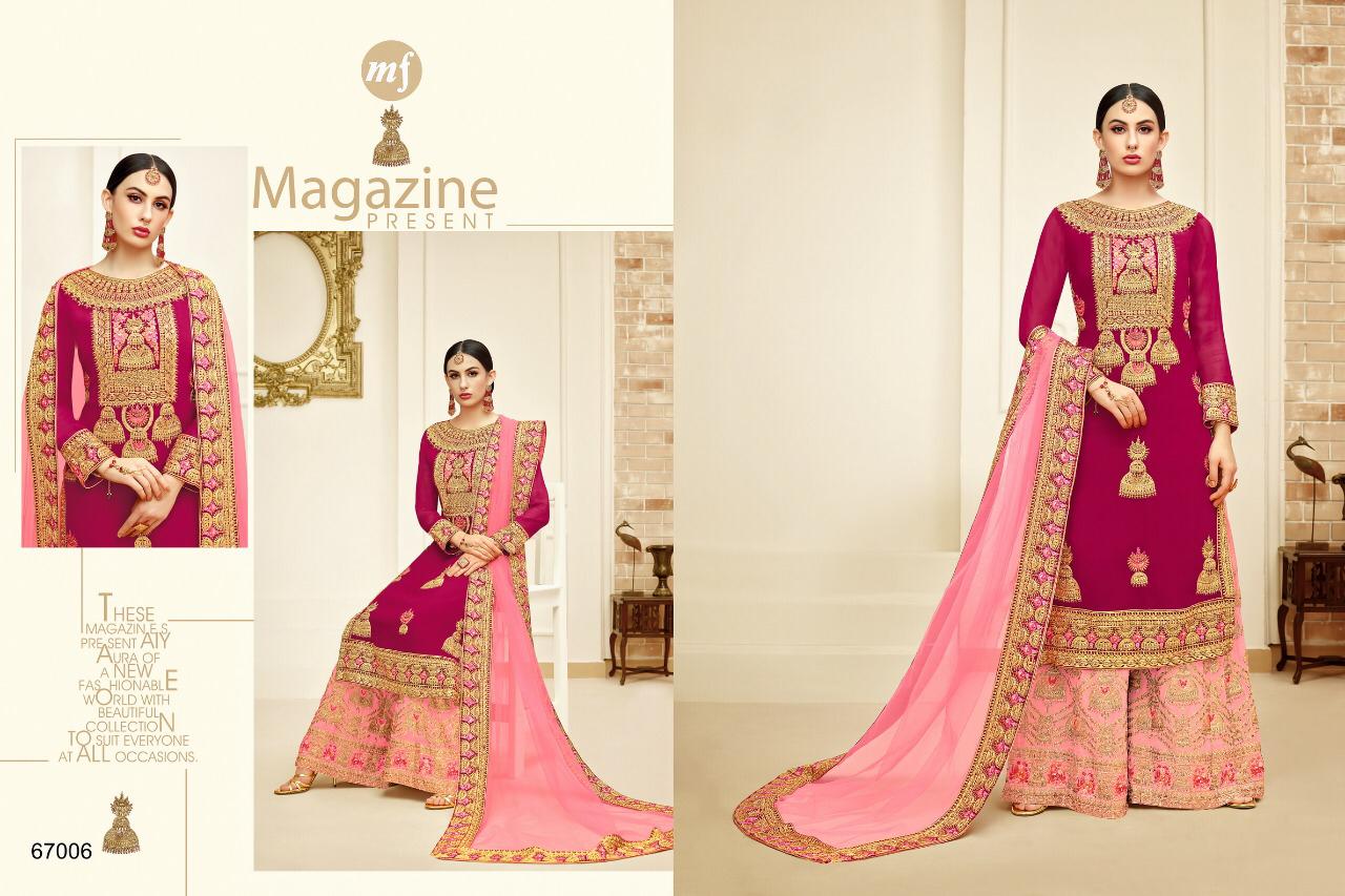 Sarara Vol-9 By Mahaveer Fashion 67005 To 67008 Series Designer Sharara Suits Collection Beautiful Stylish Fancy Colorful Party Wear & Occasional Wear Faux Georgette Embroidered Dresses At Wholesale Price