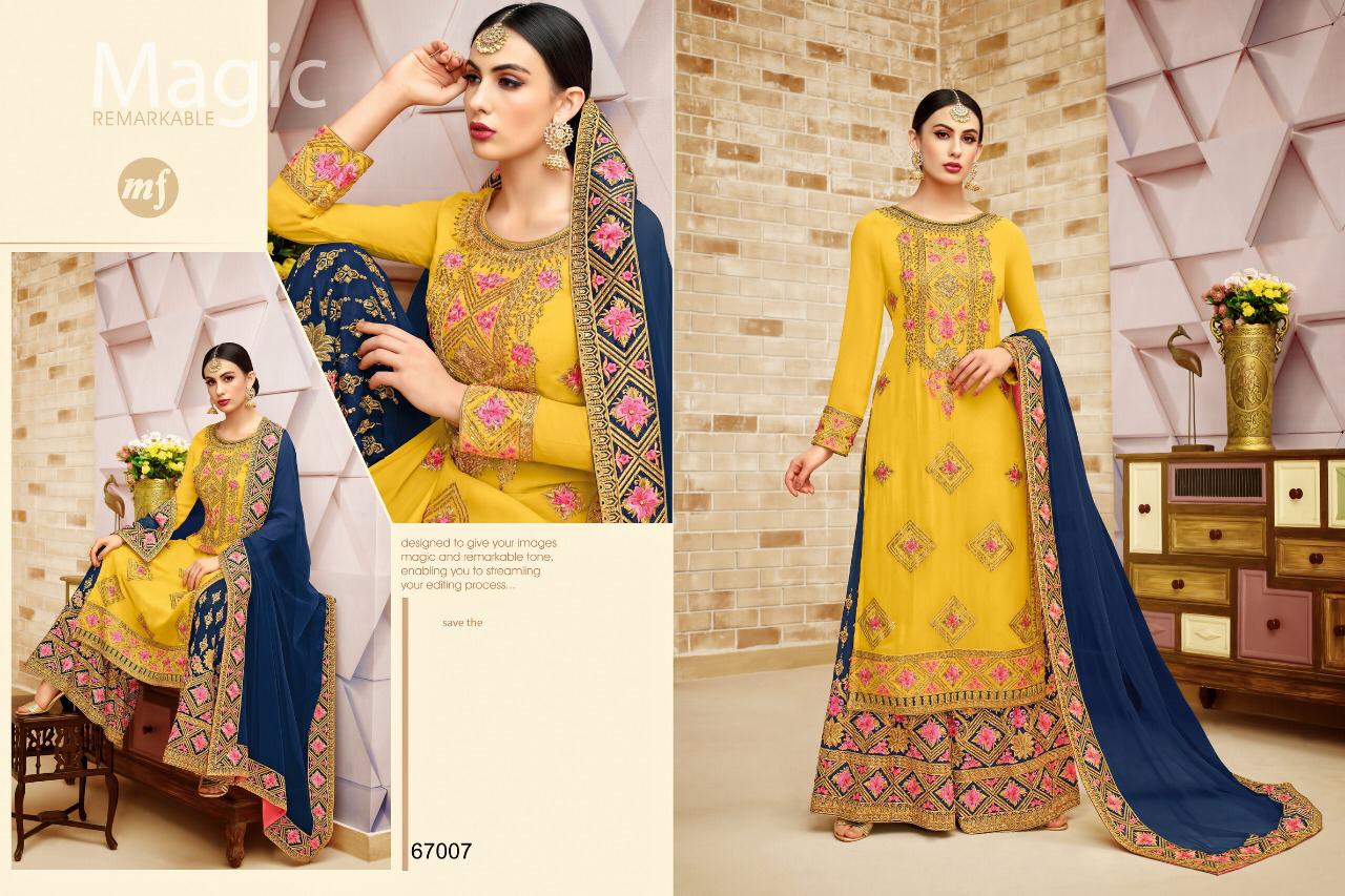 Sarara Vol-9 By Mahaveer Fashion 67005 To 67008 Series Designer Sharara Suits Collection Beautiful Stylish Fancy Colorful Party Wear & Occasional Wear Faux Georgette Embroidered Dresses At Wholesale Price